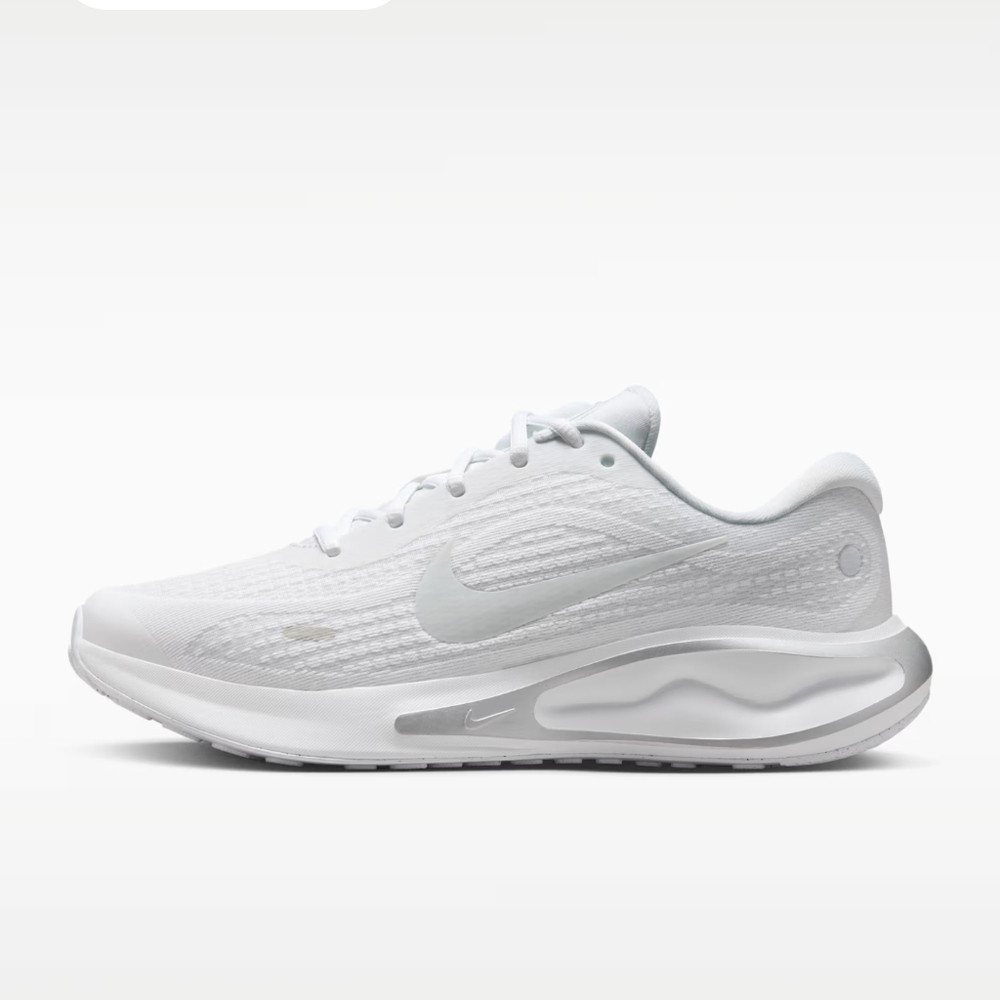 Nike All-White Running Sneakers with Light Gray Swoosh Size 7 Women
